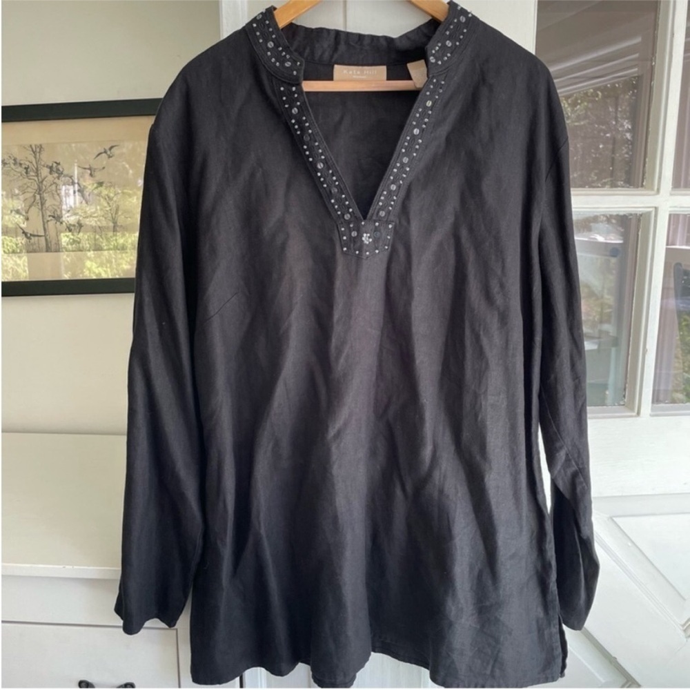 Kate Hill Women's Linen Tunic Top - Picture 11 of 11